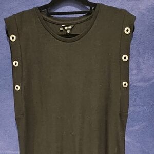 Trendy Saint + Sofia Maxi Black Dress Size 10, Sleeveless, Edgy Style